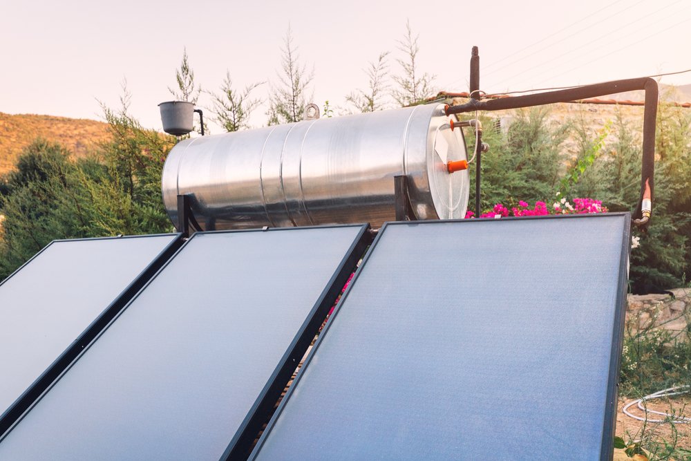 Solar installation site overview with panels and equipment