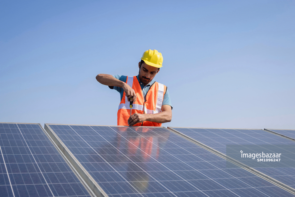 Solar energy graphic diagram of system components